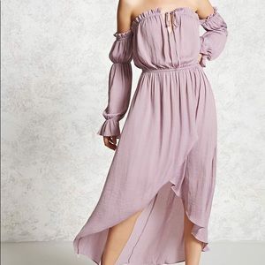 Lavender Boho Off the Shoulder Dress